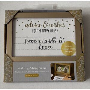 Gold Kate & Milo Wedding Advice Frame Includes Stationary And Pen